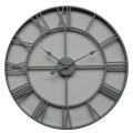 Retro dizajnové nástenné hodiny Edon z kovu v sivej farbe 70cm 