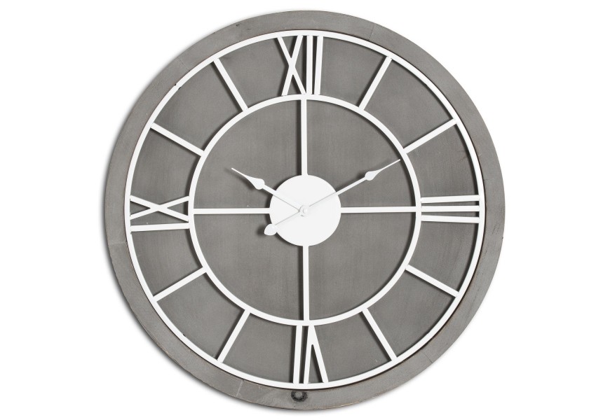 Nadčasové hnedo-strieborné nástenné hodiny Stormhil kruhového tvaru zo šedého dreva