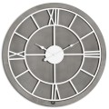 Nadčasové hnedo-strieborné nástenné hodiny Stormhil kruhového tvaru zo šedého dreva