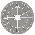 Jedinečné hnedo-strieborné nástenné hodiny Stormhil kruhového tvaru z masívneho dreva