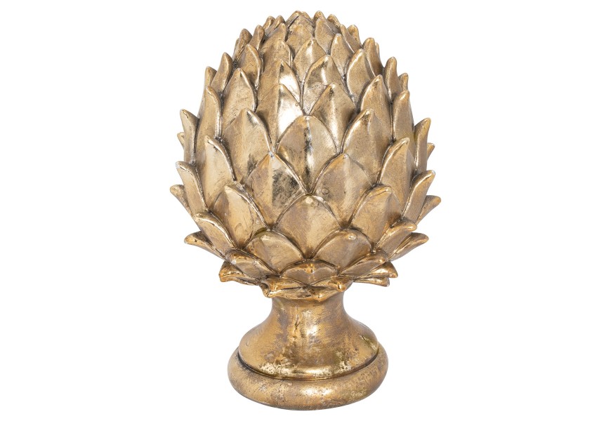 &Scaron;t&yacute;lov&aacute; keramick&aacute; dekor&aacute;cia Borovicov&aacute; &scaron;i&scaron;ka v zlatej farbe 23cm 