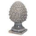 Dizajnová elegantná keramická dekorácia Acorn sivej farby 35cm