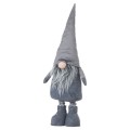 Dizajnový látkový trpaslík Gonk v šedom oblečení s bradou