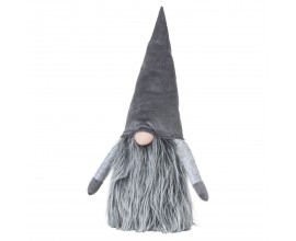 Štýlový dekoračný látkový trpaslík Gonk so sivou bradou