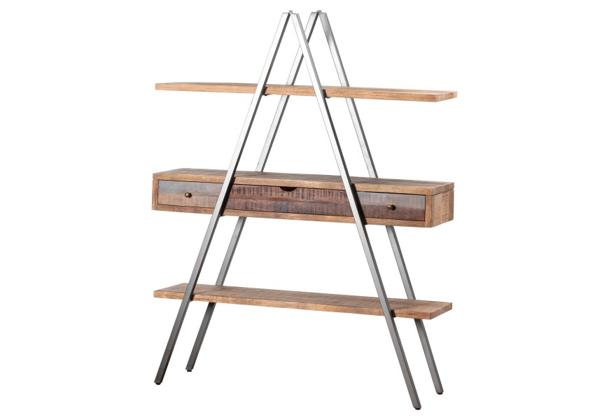 Industri&aacute;lny dreven&yacute; reg&aacute;l Bessie s troma z&aacute;suvkami s kovov&yacute;mi nožičkami v tvare A 180cm