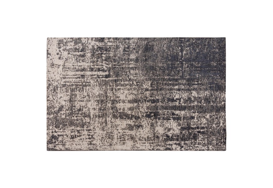 Nadčasový béžový vintage obdĺžnikový koberec Solapur s abstraktným vzorom čiernej farby