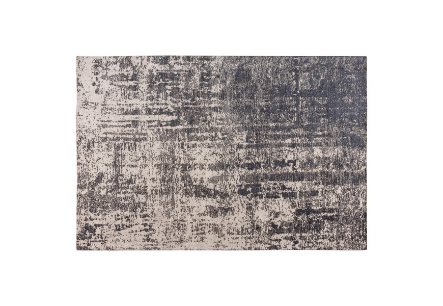 Luxusný béžový vintage obdĺžnikový koberec Solapur s abstraktným vzorom čiernej farby
