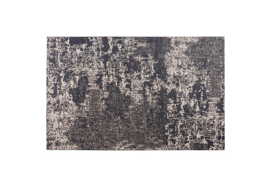 Jedinečný béžový vintage obdĺžnikový koberec Solapur s abstraktným vzorom čiernej farby