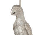 Štýlová stolná lampa Percy The Parrot v striebornej farbe so sivým tienidlom 74cm