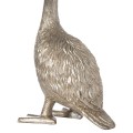 Strieborná stolná lampa Goose Gary v tvare husi so sivým tienidlom 58cm