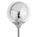 Dizajnová kovová nástenná lampa Globe striebornej farby s dymovým motívom 85cm