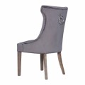 Chesterfield  jedálenská stolička Dinah s poťahom tmavosivej farby a drevenými nohami 100cm