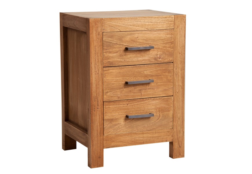 Nočný stolík s tromi šuplíkmi MARRON ENVEJECIDO