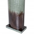 Dizajnová stolná lampa so zeleno-hnedým podstavcom s lesklým efektom
