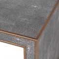 Art-deco štvorcový konferenčný stolík OTAWA s čalúnením zo sivej kože 100cm