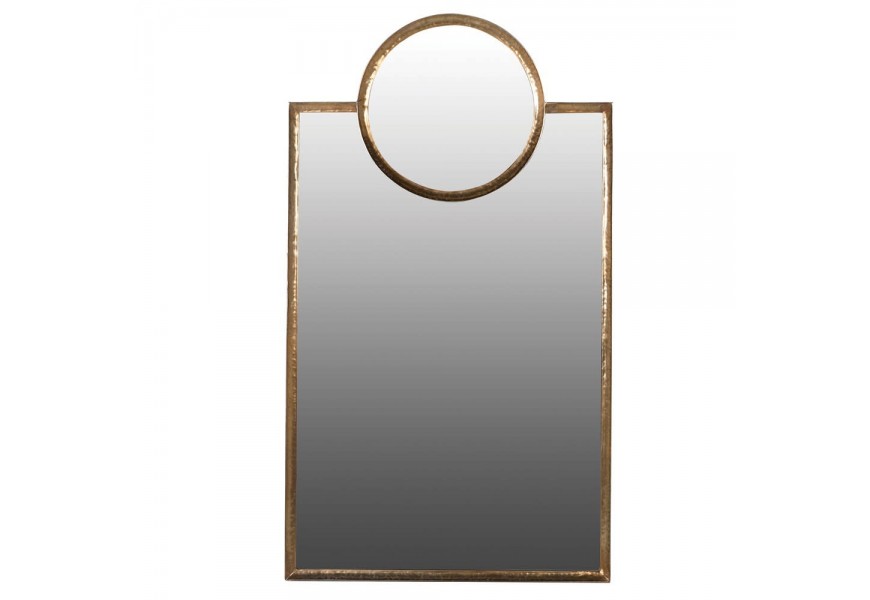 Inset Nástenné zrkadlo Gold Rush v zlatom ráme zo železa