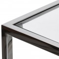 Art-deco konzolový stolík s elegantnou chrómovou konštrukciou a s priehľadnými doskami zo skla 160 cm