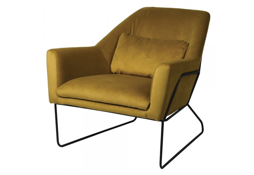 Štýlové kreslo Alva v modernom zamatovom prevedení v olivovo zelenej farbe