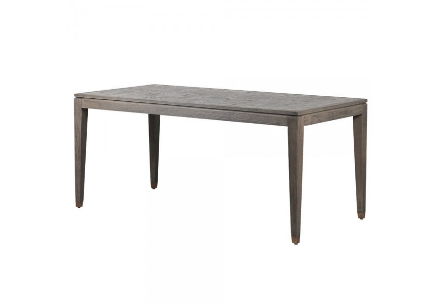 Moderný masívny jedálenský stôl Emperor v tmavohnedom prevedení so šachovnicovým vzorom