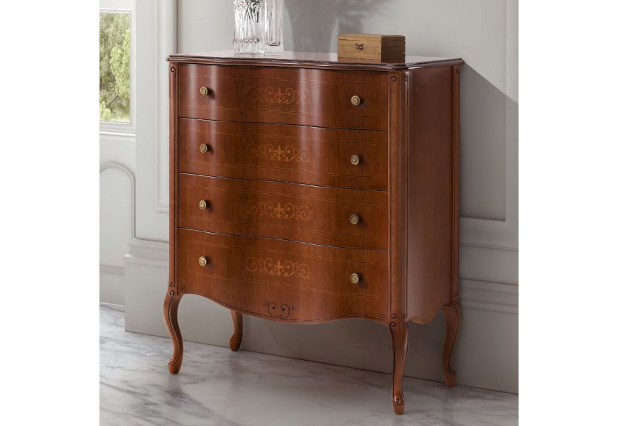 Luxusn&aacute; rustik&aacute;lna komoda RUSTICA vyrez&aacute;van&aacute; klasick&yacute; &scaron;t&yacute;l 74cm