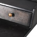 Industriálny kovový pracovný stôl v čiernej farbe s ozdobnými prvkami a úchytkami v matnej zlatej farbe 120 cm