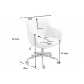 Moderná dizajnová biela kancelárska stolička Tapiq na kolieskach 81cm
