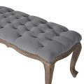 Elegantn&aacute; lavica KARLOTTA so siv&yacute;m chesterfield čal&uacute;nen&iacute;m z mas&iacute;vu na nožičk&aacute;ch 158cm