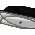 Art-deco luxusný zrkadlový televízny stolík Padme na nožičkách striebornej farby 140cm