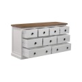 Provens&aacute;lska exkluz&iacute;vna komoda Escapia z mas&iacute;vu v off-white odtieni s hnedou povrchovou doskou 149cm