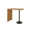 Dizajnový barový stolík Nagos hnedej farby s čiernou kovovou nohou120cm