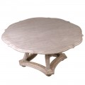 Rustikálny okrúhly jedálenský stôl Imperia z masívneho dreva s vyrezávanými nožičkami 158cm 