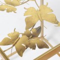 Art-deco set dvoch príručných stolíkov Papillon v zlatej farbe s motýlím vzorom 