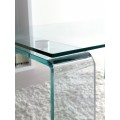 Dizajnový sklenený jedálenský stôl Cristallere v obdĺžnikovom tvare so sklenenými nožičkami 160cm
