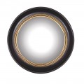 Štýlové vintage závesné zrkadlo Circuit kruhového tvaru s čiernym rámom so zlatým zdobením