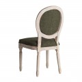 Štýlová zelená stolička PROVENCE s vyrezávanými nožičkami a mäkkým sedadlom