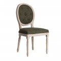 Štýlová zelená stolička PROVENCE s vyrezávanými nožičkami a mäkkým sedadlom