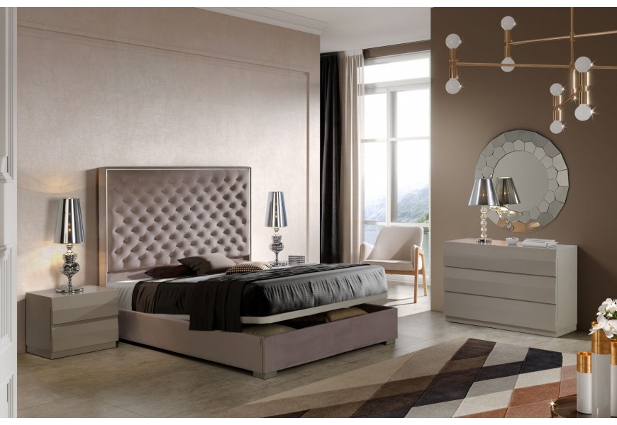 Luxusná chesterfield manželská posteľ Melody s čalúnením a s úložným priestorom 150-180cm