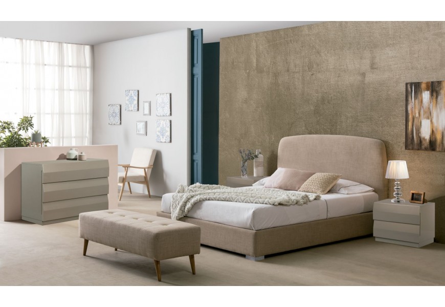 Modern&aacute; elegantn&aacute; manželsk&aacute; posteľ Elisa s čal&uacute;nen&iacute;m a so zaoblen&yacute;m čelom 140-180cm 