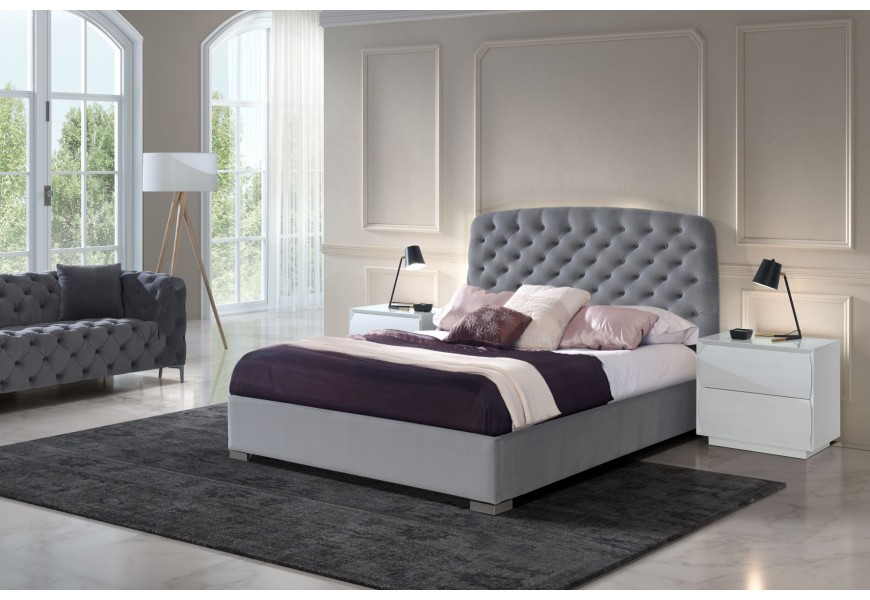 Chesterfield čalúnená moderná posteľ Yolanda s úložným priestorom 140-180cm