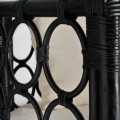 Luxusná ratanová trojpohovka Brattona v čiernej farbe s krémovým bavlneným čalúnením 190cm