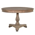 Štýlový vintage okrúhly jedálenský stôl KOLONIAL z masívneho svetlého dreva