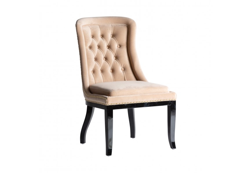 Jedálenská stolička Austin v retro krémovom prevedení s masívnymi nožičkami