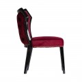 Luxusn&aacute; koloni&aacute;lna jed&aacute;lensk&aacute; stolička Yena z mas&iacute;vu s červen&yacute;m zamatov&yacute;m čal&uacute;nen&iacute;m s čiernymi nožičkami  87cm