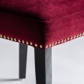 Luxusná koloniálna jedálenská stolička Yena z masívu s červeným zamatovým čalúnením s čiernymi nožičkami  87cm