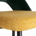 Art-deco luxusn&aacute; barov&aacute; stolička Dosiee na čiernych noh&aacute;ch s poťahom zeleno-žltej farby 103cm