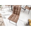 Čalúnená dizajnová stolička Modena so sivohnedým poťahom z mikrovlákna 87cm
