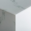 Art-deco luxusný biely podstavec Moraira s mramorovým efektom a zlatou podstavou 91cm