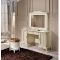 Luxusný rustikálny toaletný stolík Emociones z masívneho dreva so zásuvkou a dvierkami 120 cm
