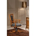 Luxusná rustikálna kancelárska stolička Emociones z masívneho dreva s čalúnením z ekokože 100 cm