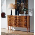 Luxusná rustikálna komoda Clasica z masívneho dreva so štestimi zásuvkami s ornamentálnym zdobením 110cm